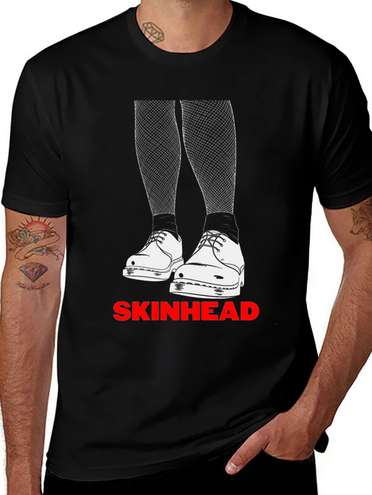 Skinhead T-Shirt with Legs and Shoes Design