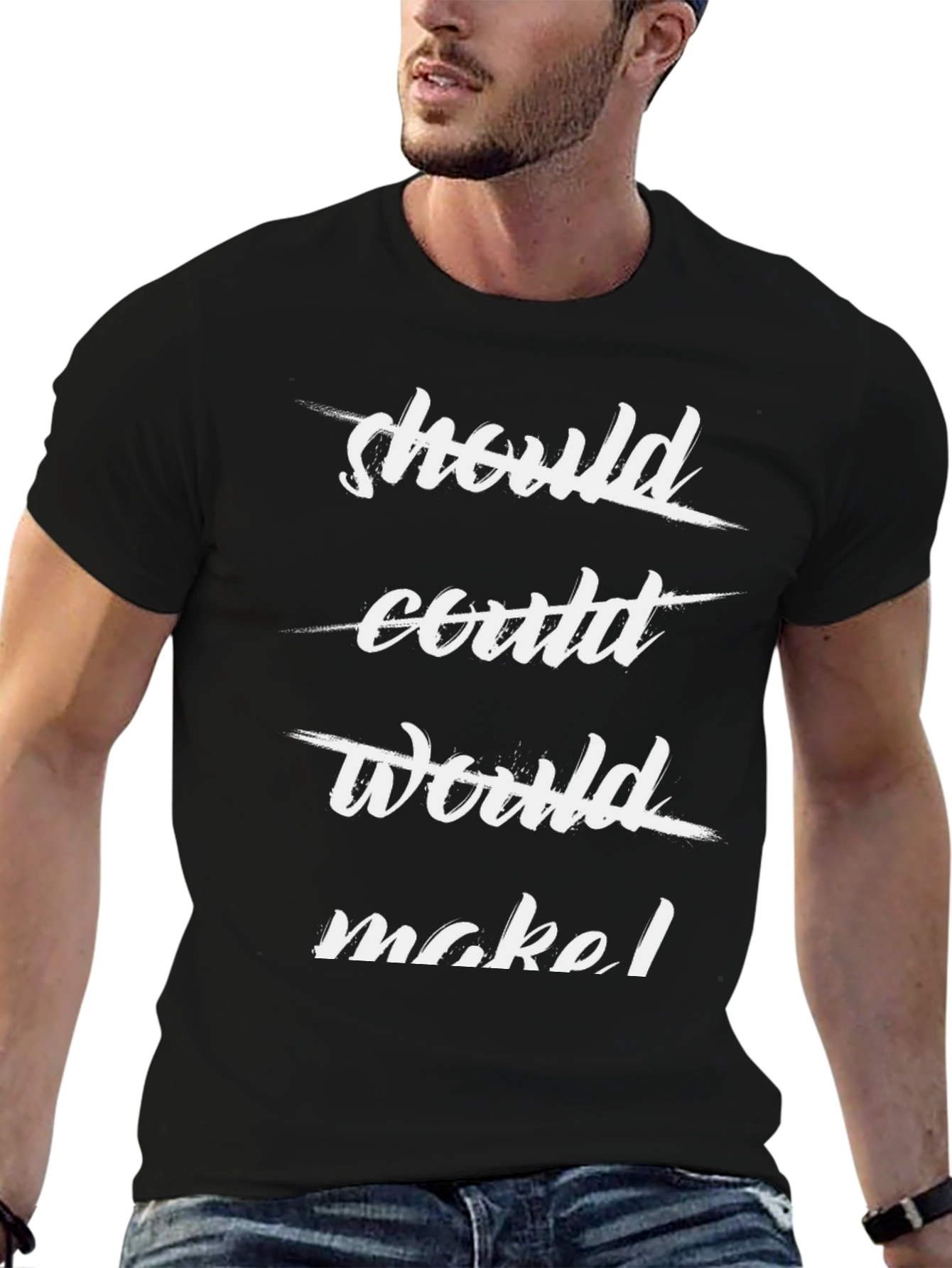 Inspirational Slogan Graphic Tee - Make It Happen!