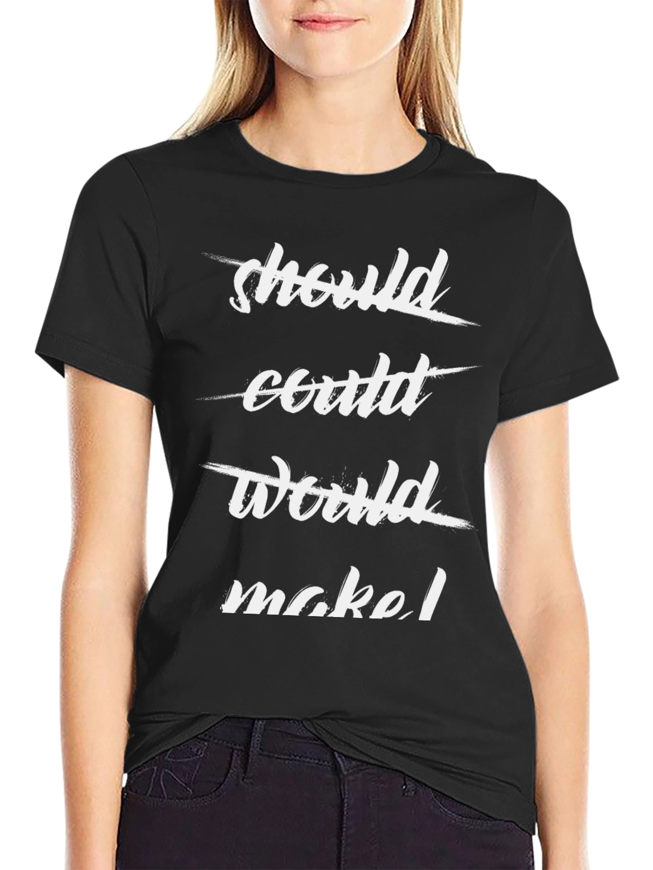 Inspirational Slogan Graphic Tee - Make It Happen!
