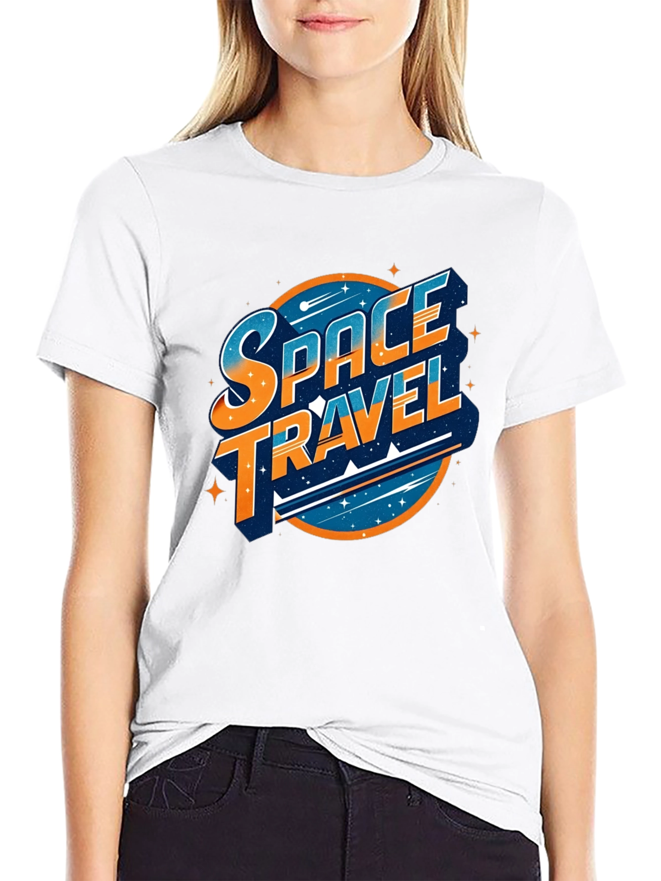 Space Travel Graphic T-Shirt - Black