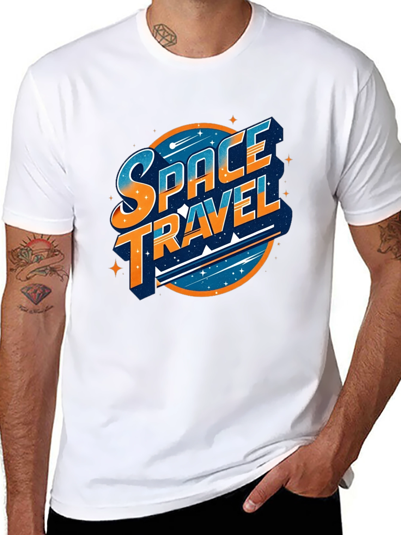 Space Travel Graphic T-Shirt - Black