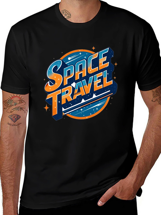 Space Travel Graphic T-Shirt - Black
