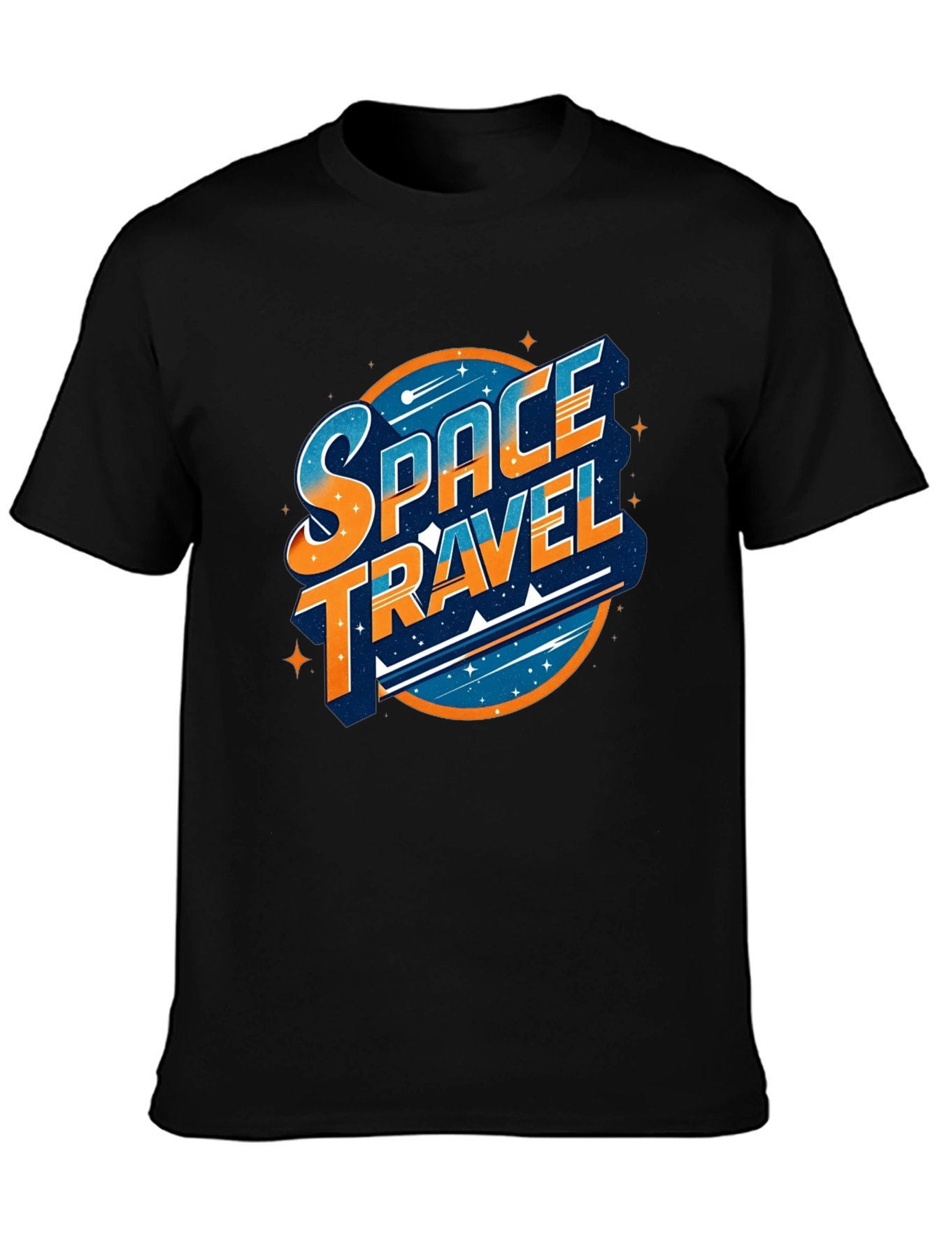 Space Travel Graphic T-Shirt - Black