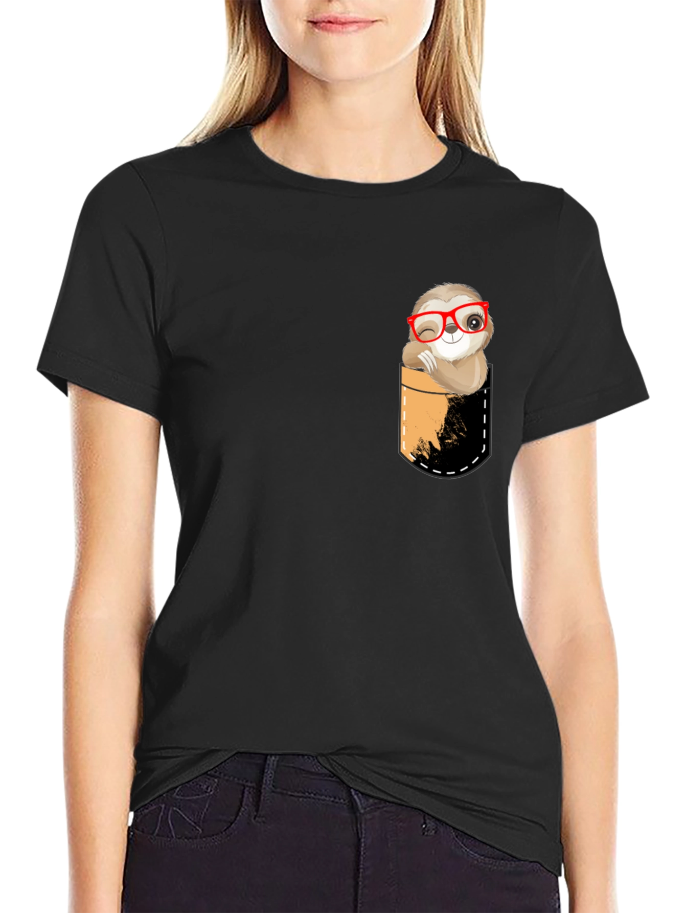Sloth Pocket T-Shirt - Funny & Cute Design
