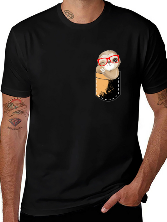 Sloth Pocket T-Shirt - Funny & Cute Design