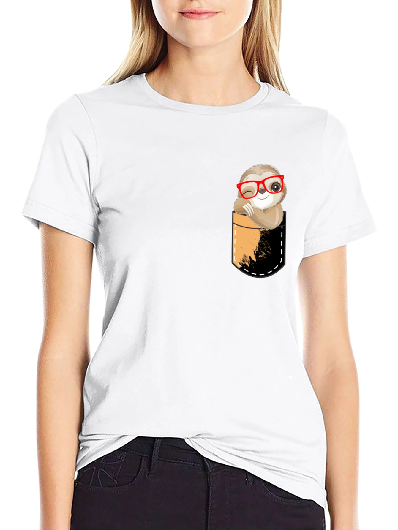 Sloth Pocket T-Shirt - Funny & Cute Design