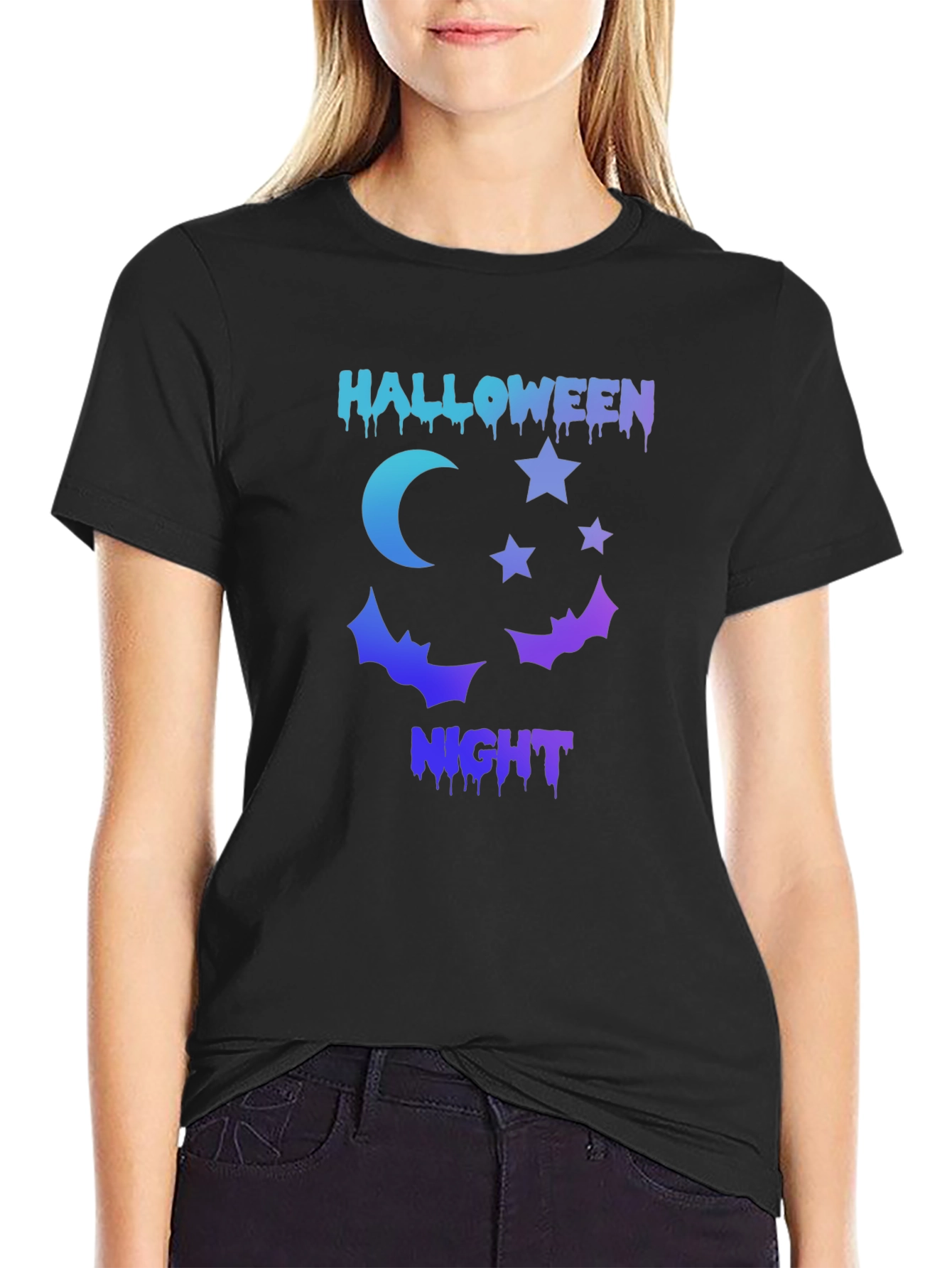 Halloween Night Graphic Tee - Spooky Season Shirt