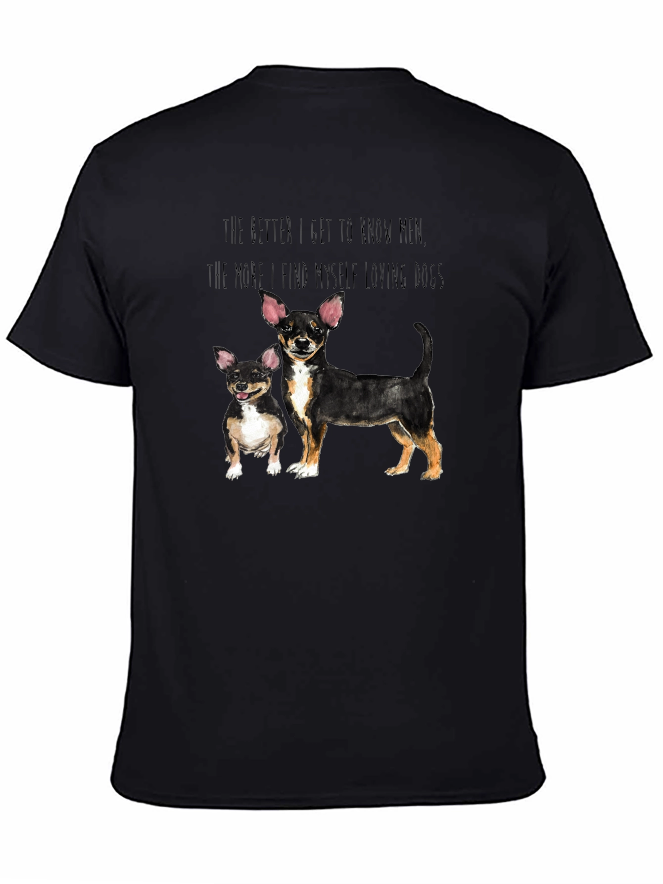 Mens Loving Dogs Graphic Tee - Black