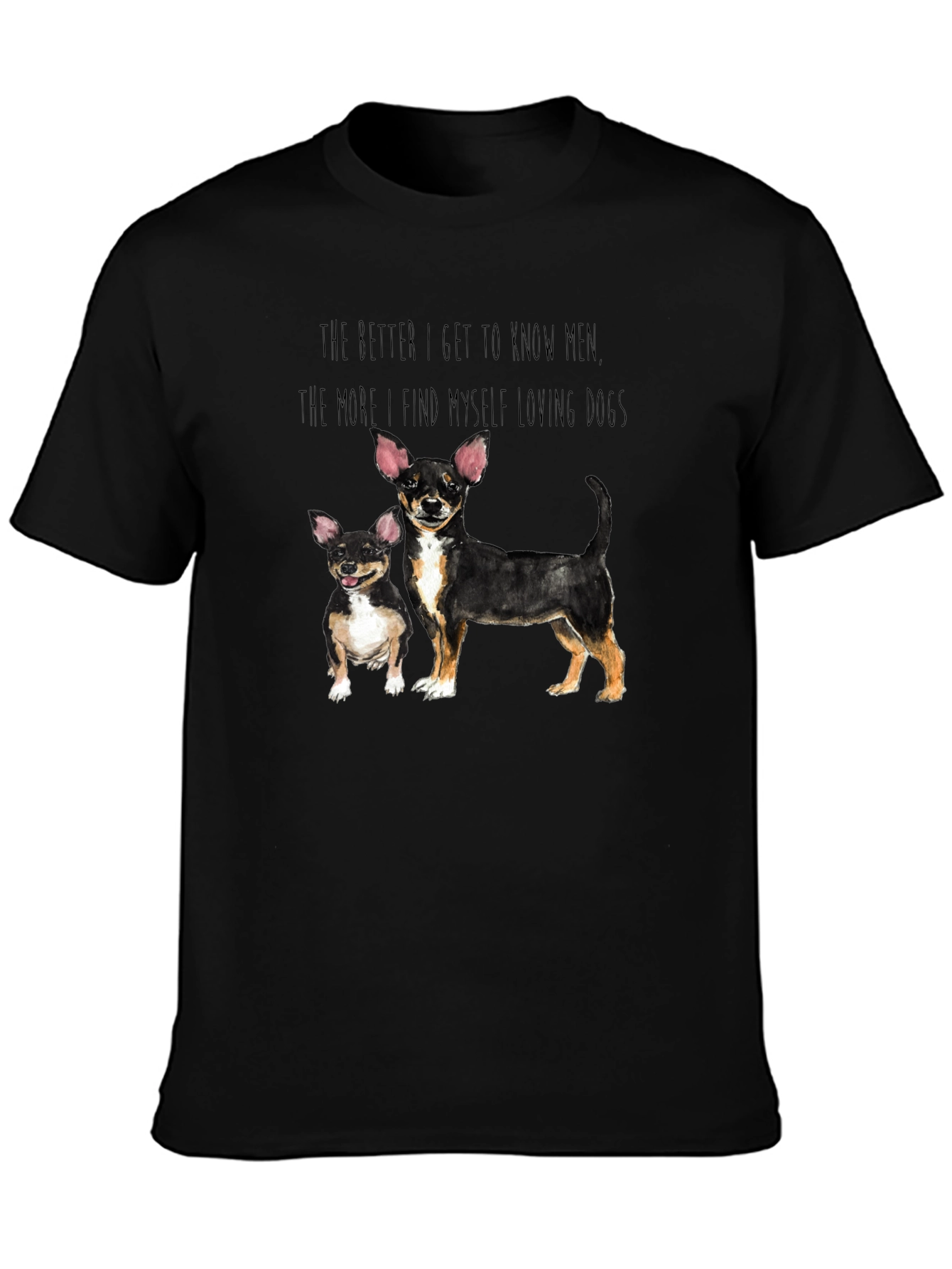 Mens Loving Dogs Graphic Tee - Black