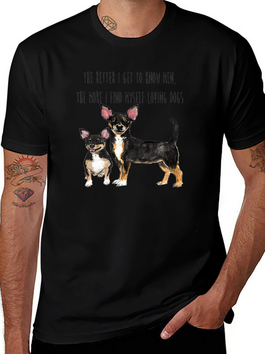 Mens Loving Dogs Graphic Tee - Black