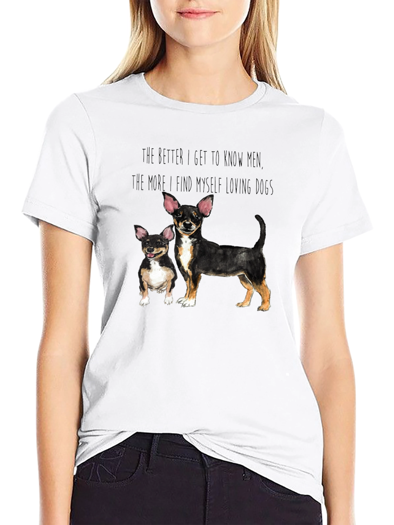 Mens Loving Dogs Graphic Tee - Black