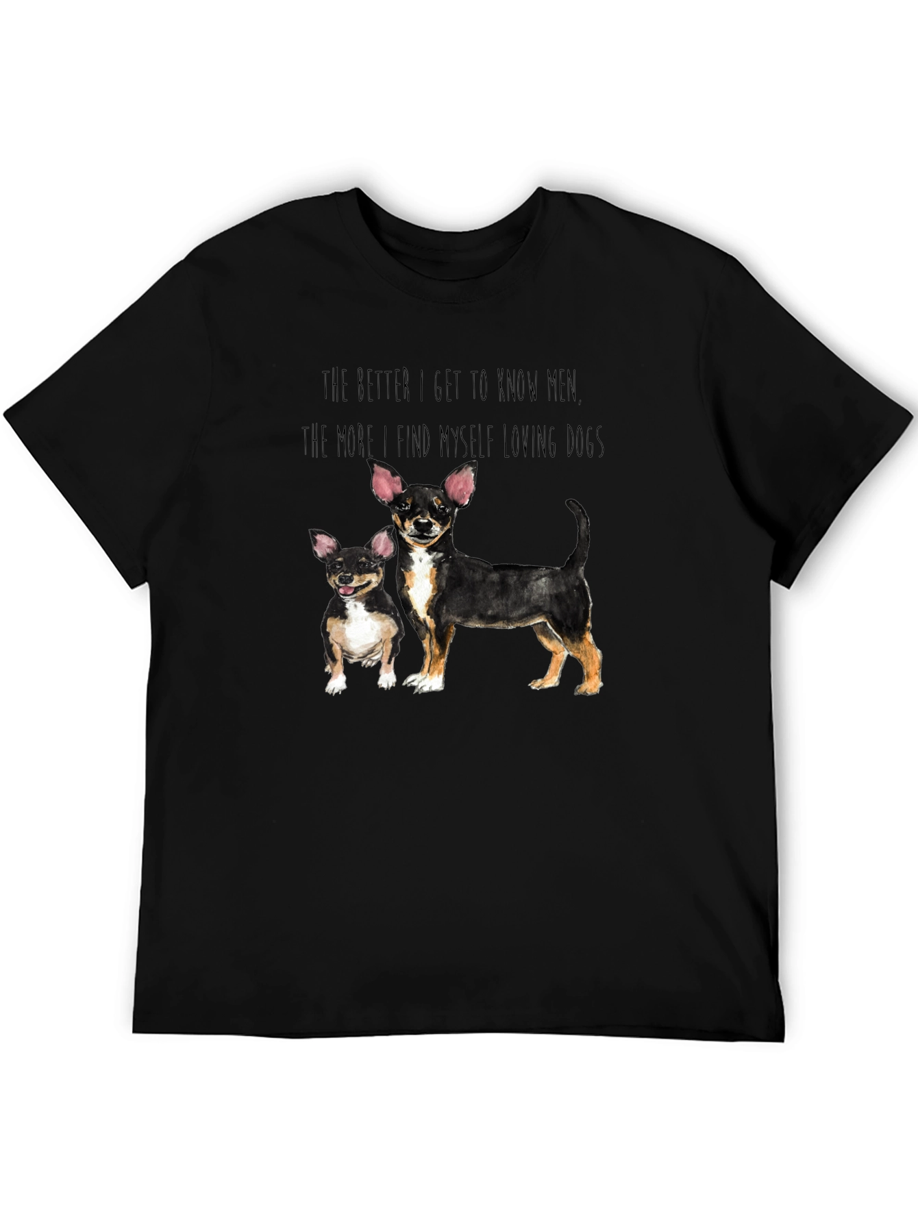 Mens Loving Dogs Graphic Tee - Black