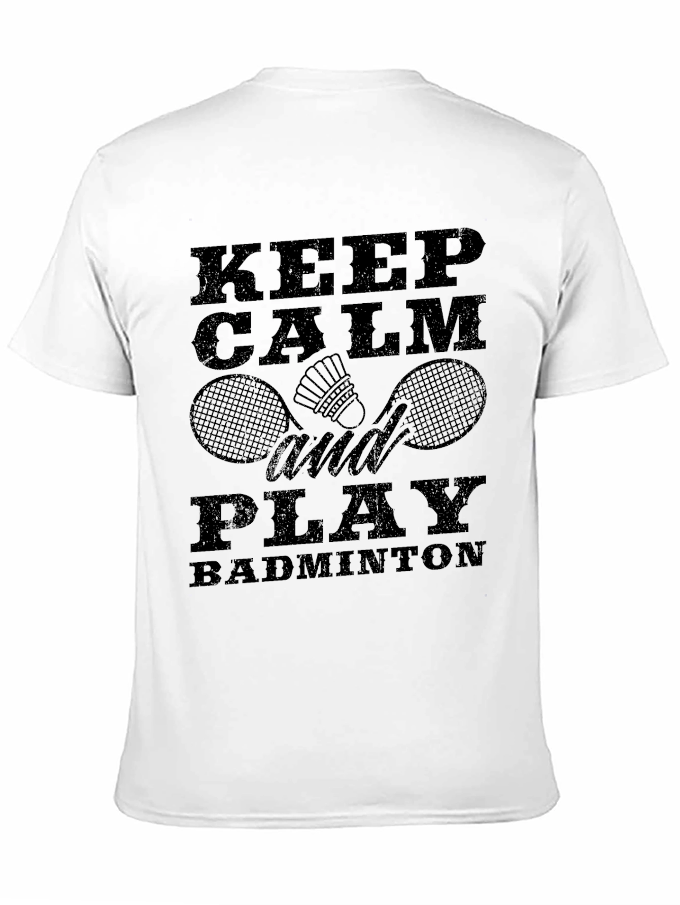 Keep Calm and Play Badminton Black T-Shirt