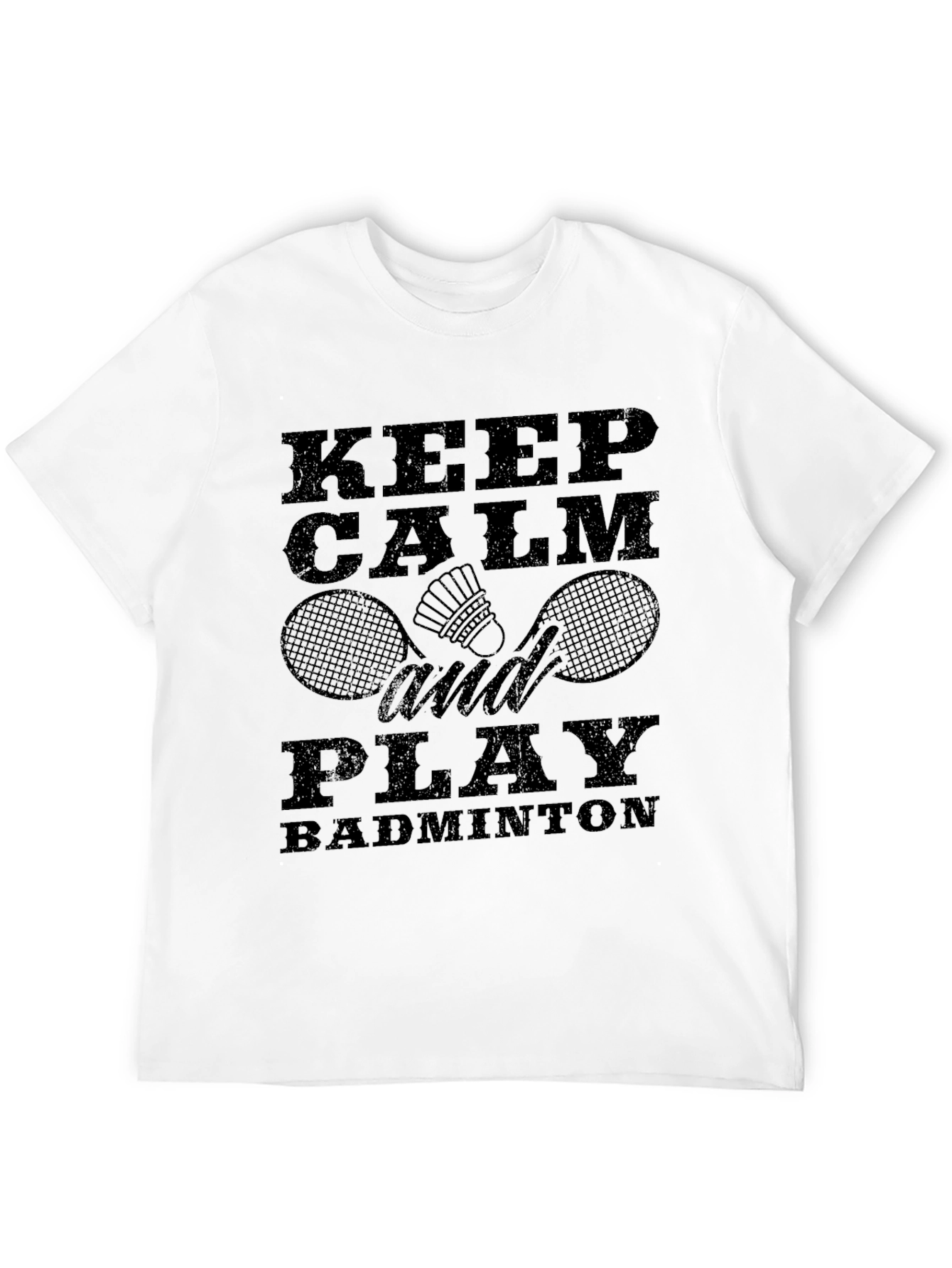 Keep Calm and Play Badminton Black T-Shirt