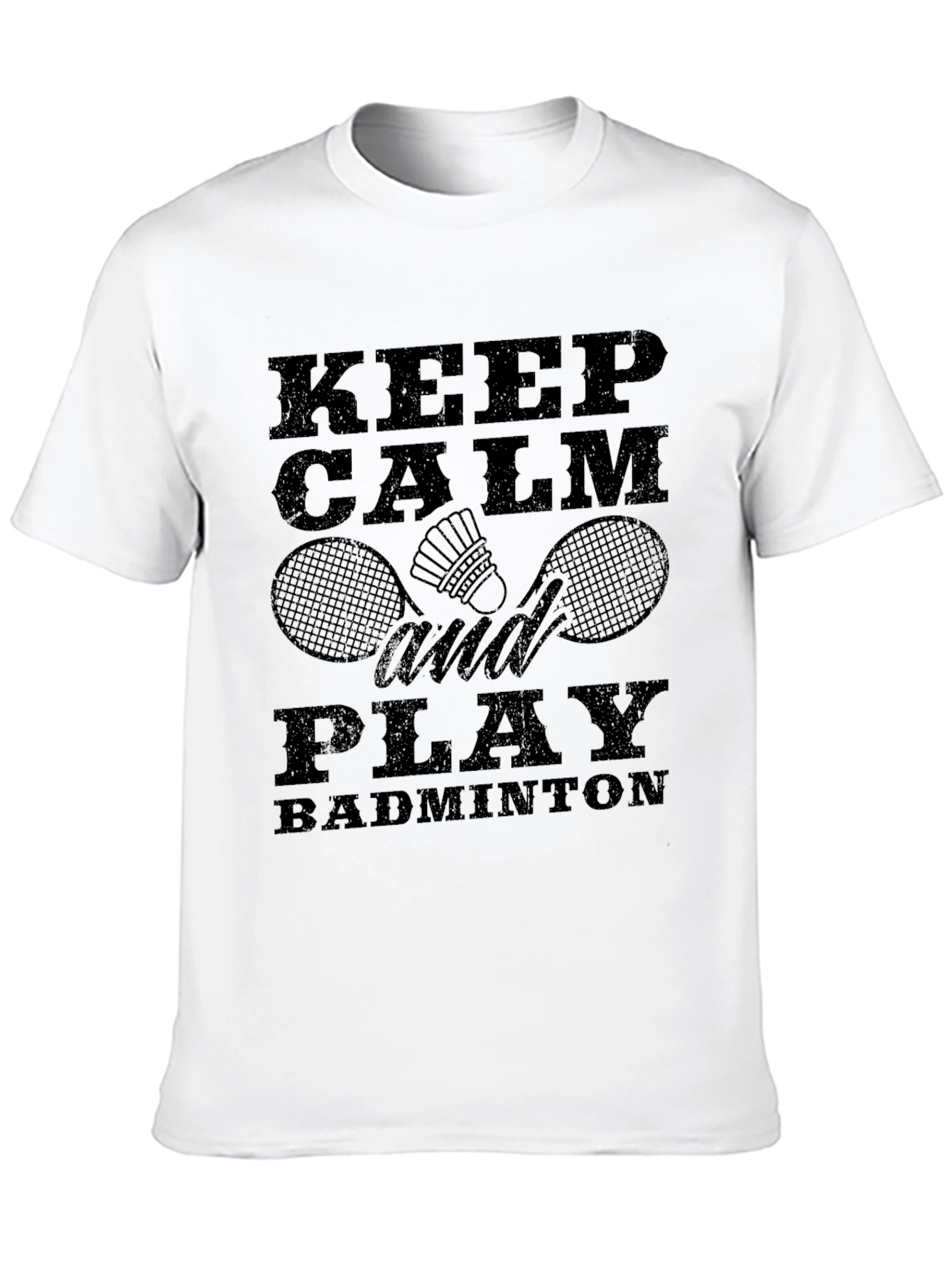 Keep Calm and Play Badminton Black T-Shirt