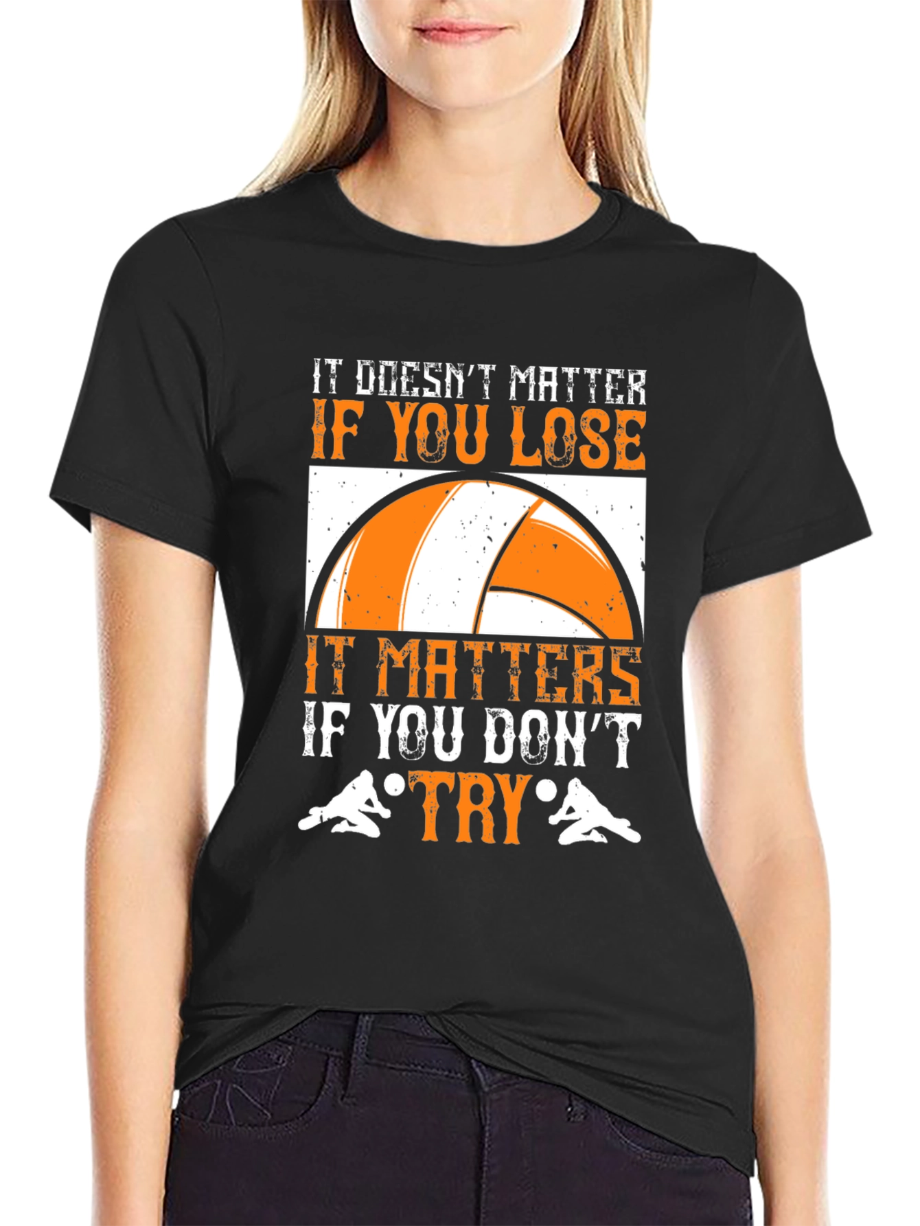 Volleyball Try Harder Graphic Tee