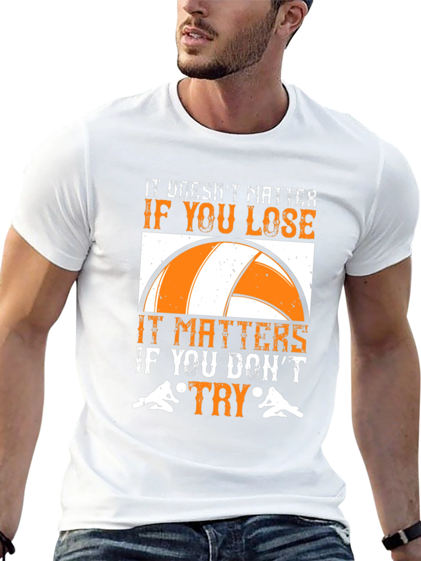 Volleyball Try Harder Graphic Tee