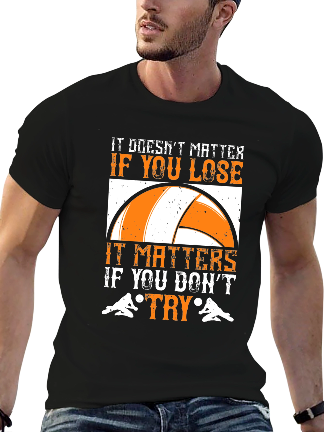 Volleyball Try Harder Graphic Tee