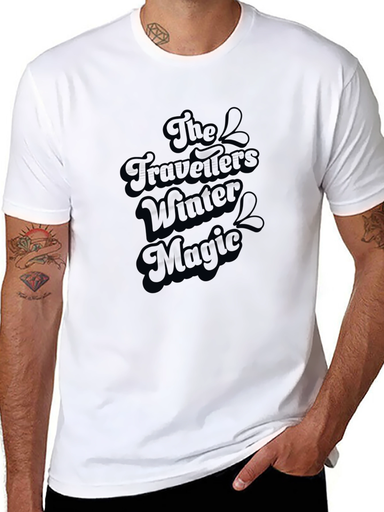 The Travellers Winter Magic Black T-Shirt