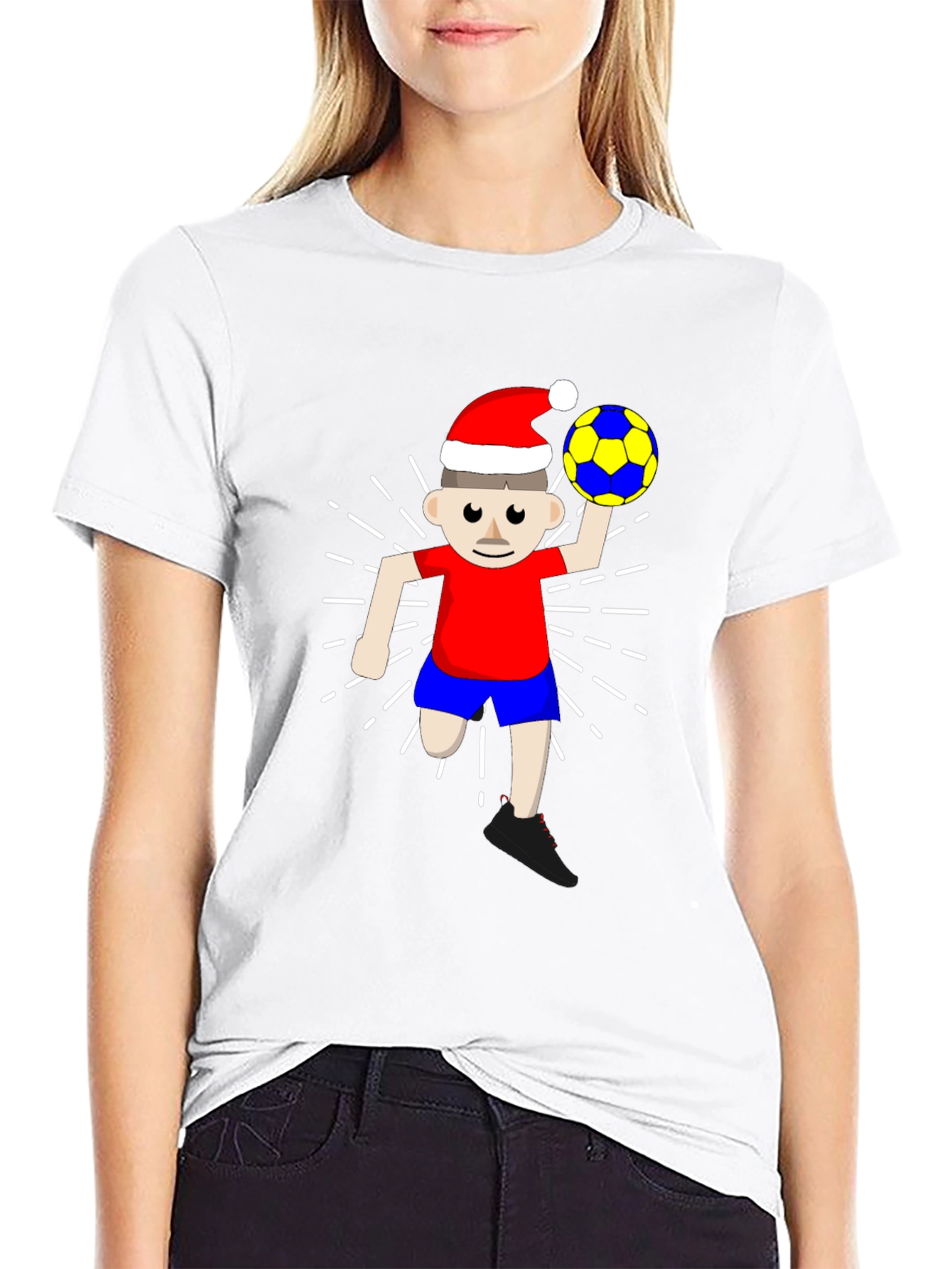Festive Soccer Player Graphic Tee