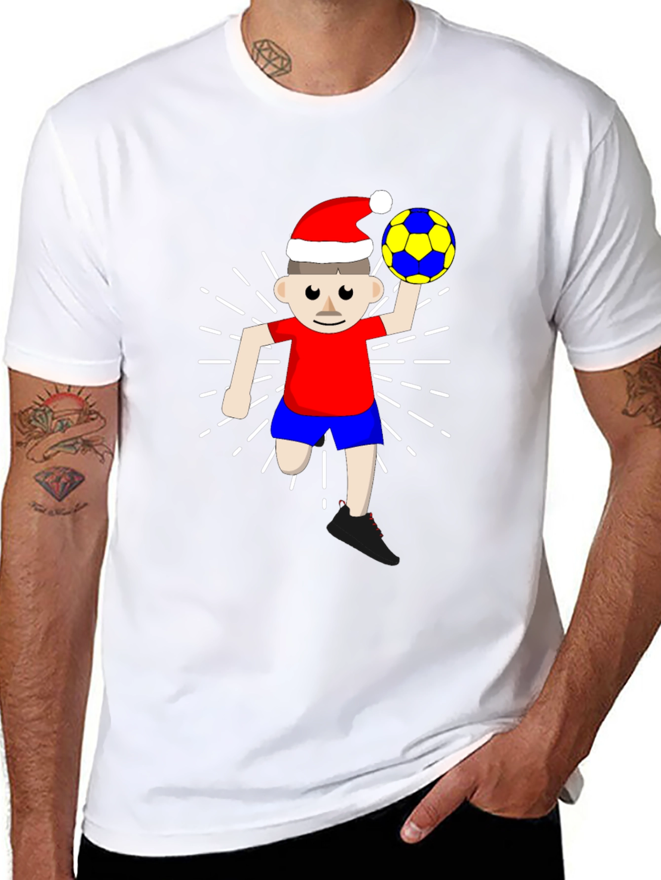 Festive Soccer Player Graphic Tee