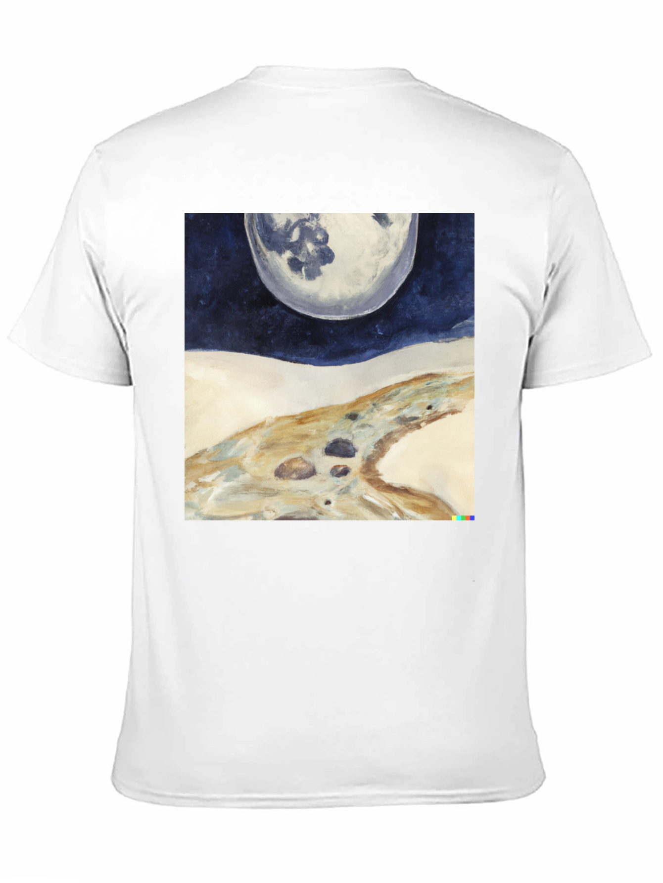 Lunar Landscape Graphic Tee - Modern Art Shirt