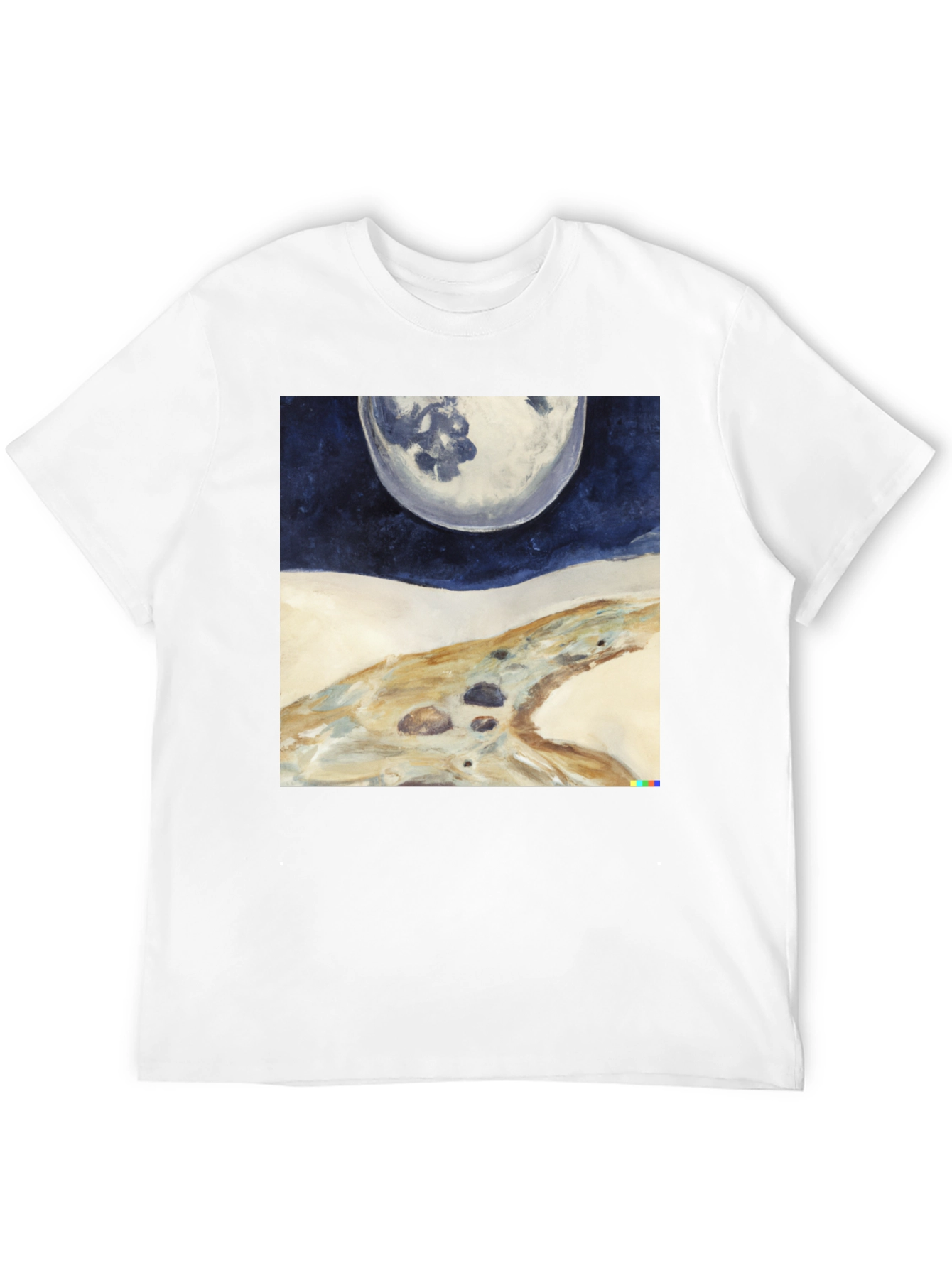 Lunar Landscape Graphic Tee - Modern Art Shirt