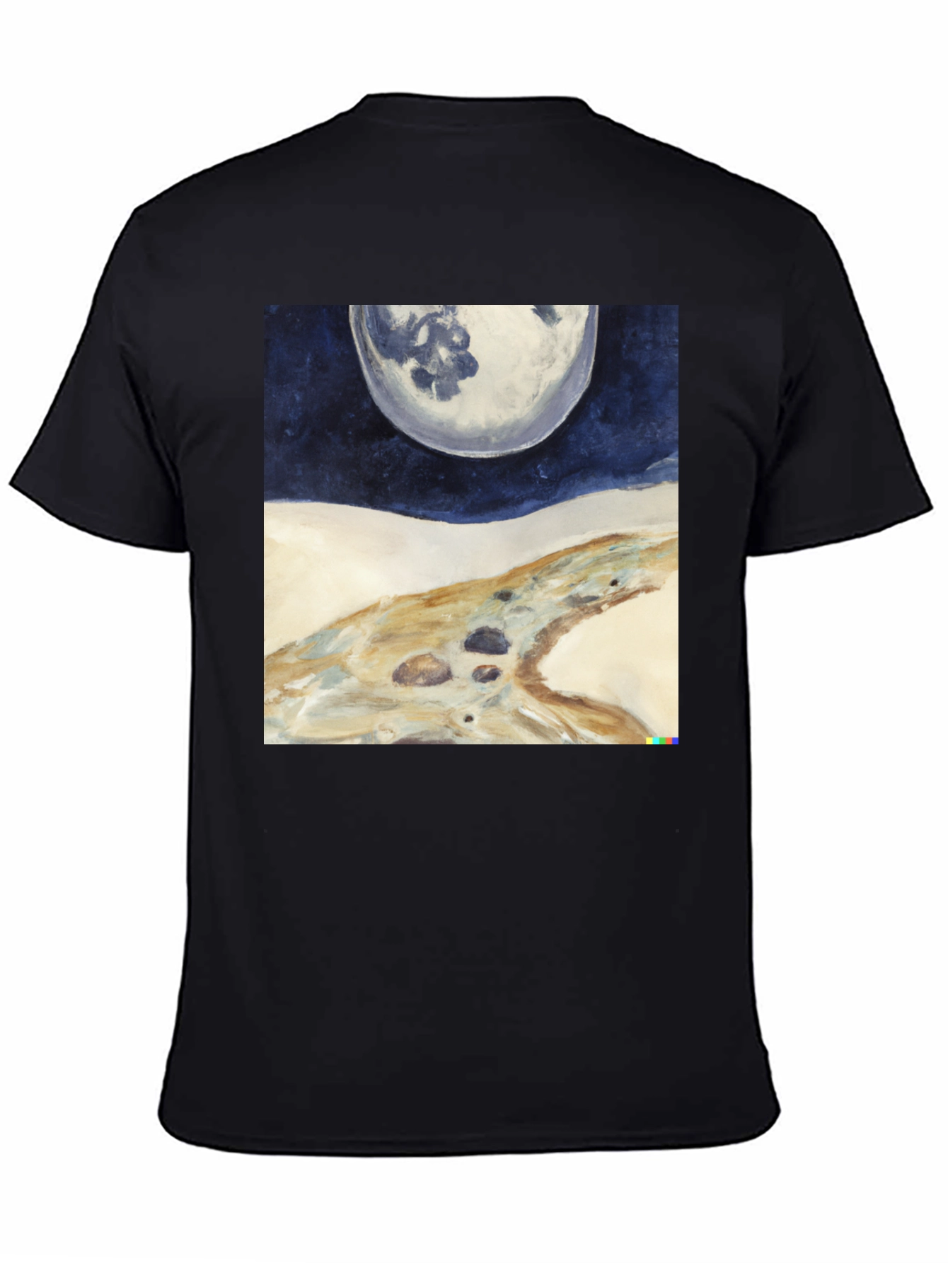Lunar Landscape Graphic Tee - Modern Art Shirt