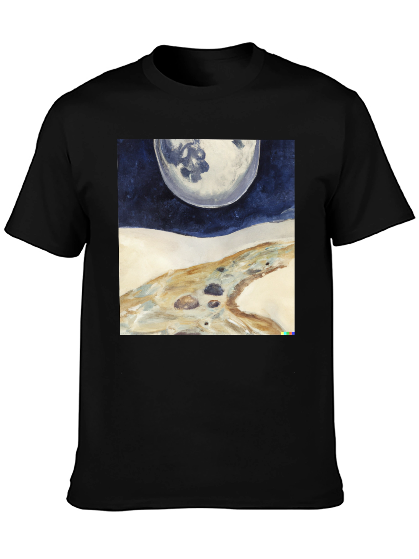 Lunar Landscape Graphic Tee - Modern Art Shirt