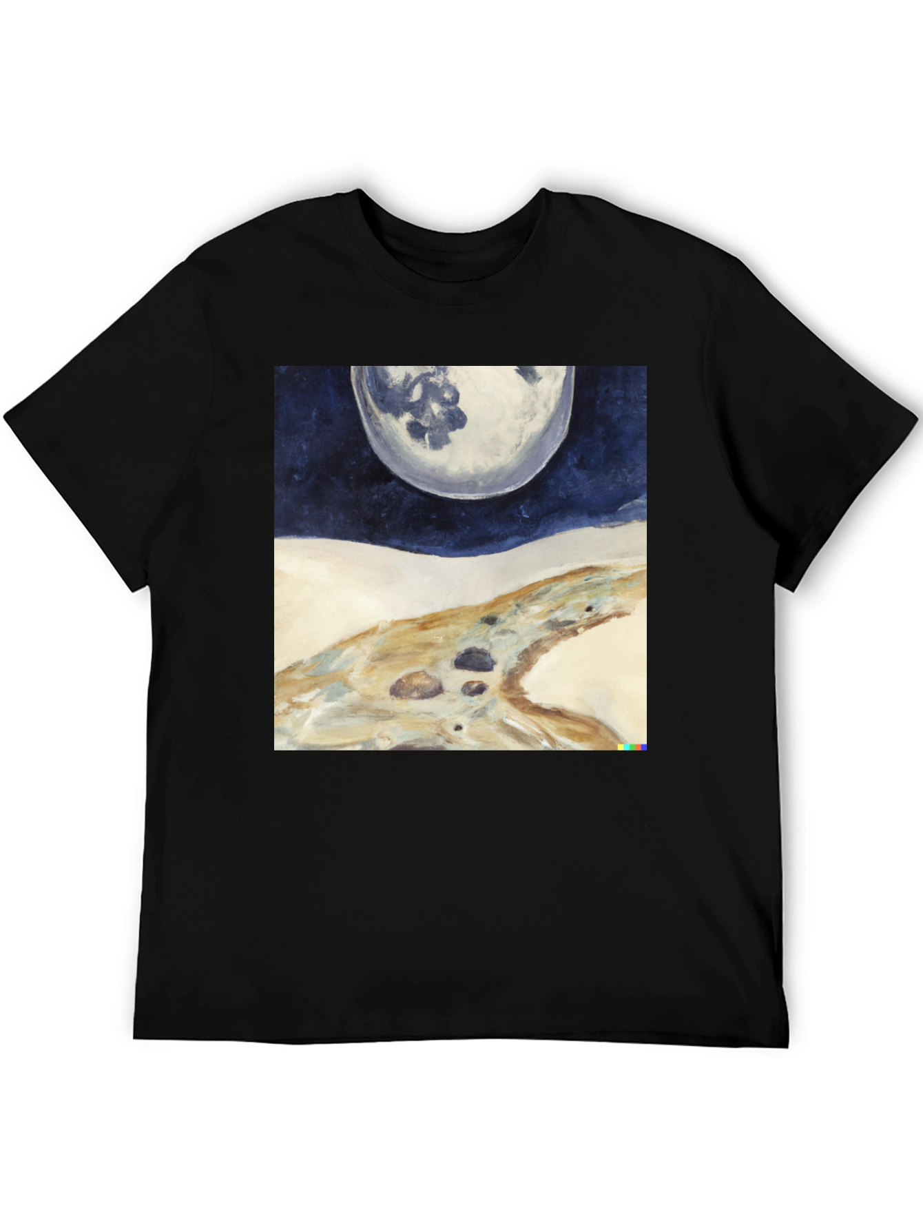 Lunar Landscape Graphic Tee - Modern Art Shirt