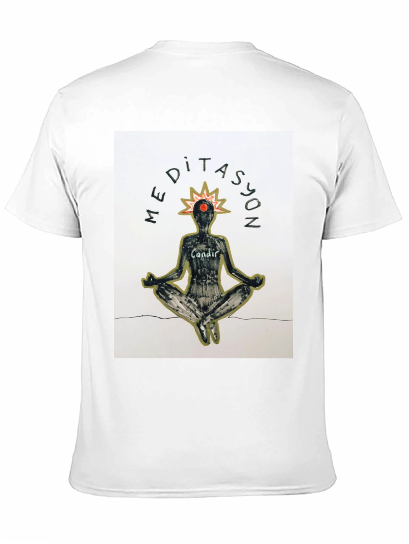 Meditasyon Graphic T-Shirt - Black Cotton Blend