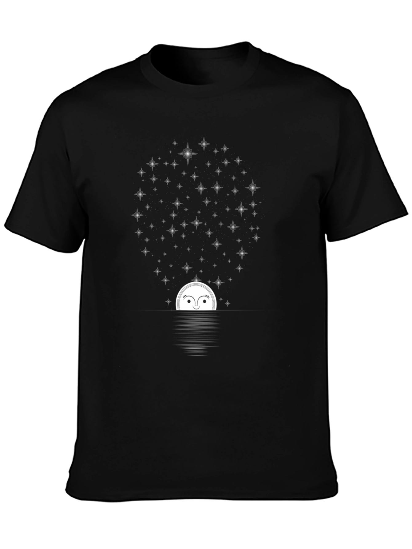 Moonlit Stargaze Black Graphic Tee