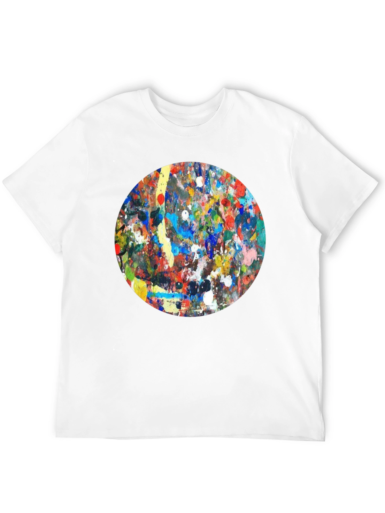 Abstract Art Circle T-Shirt - Black Crew Neck Tee