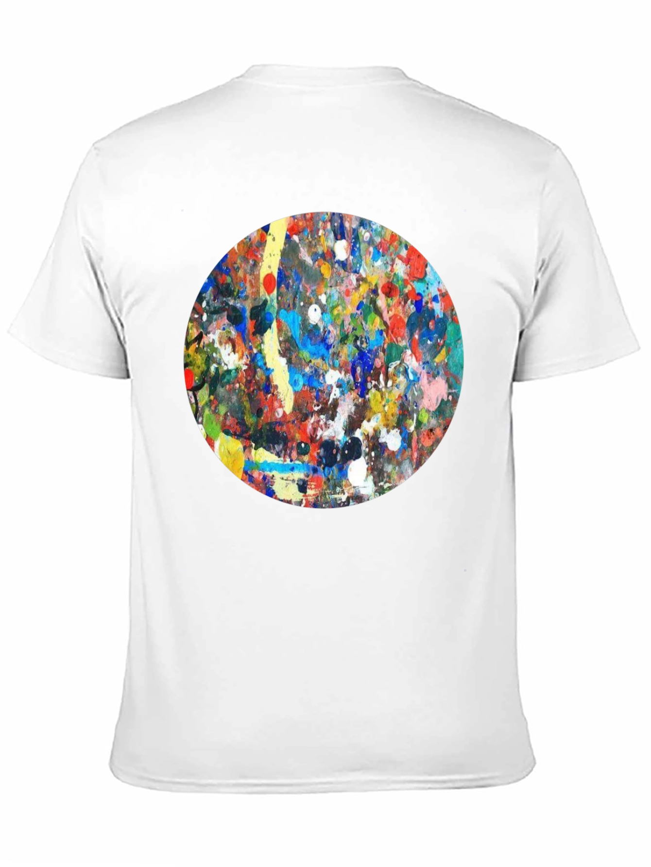 Abstract Art Circle T-Shirt - Black Crew Neck Tee