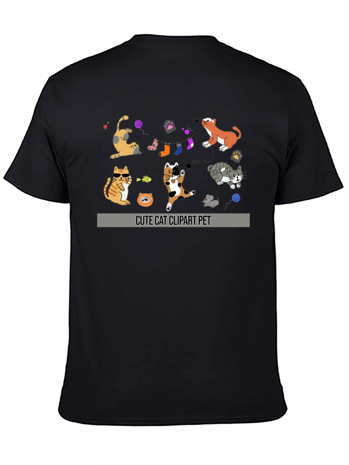 Cute Cat Clipart Pet Graphic T-Shirt