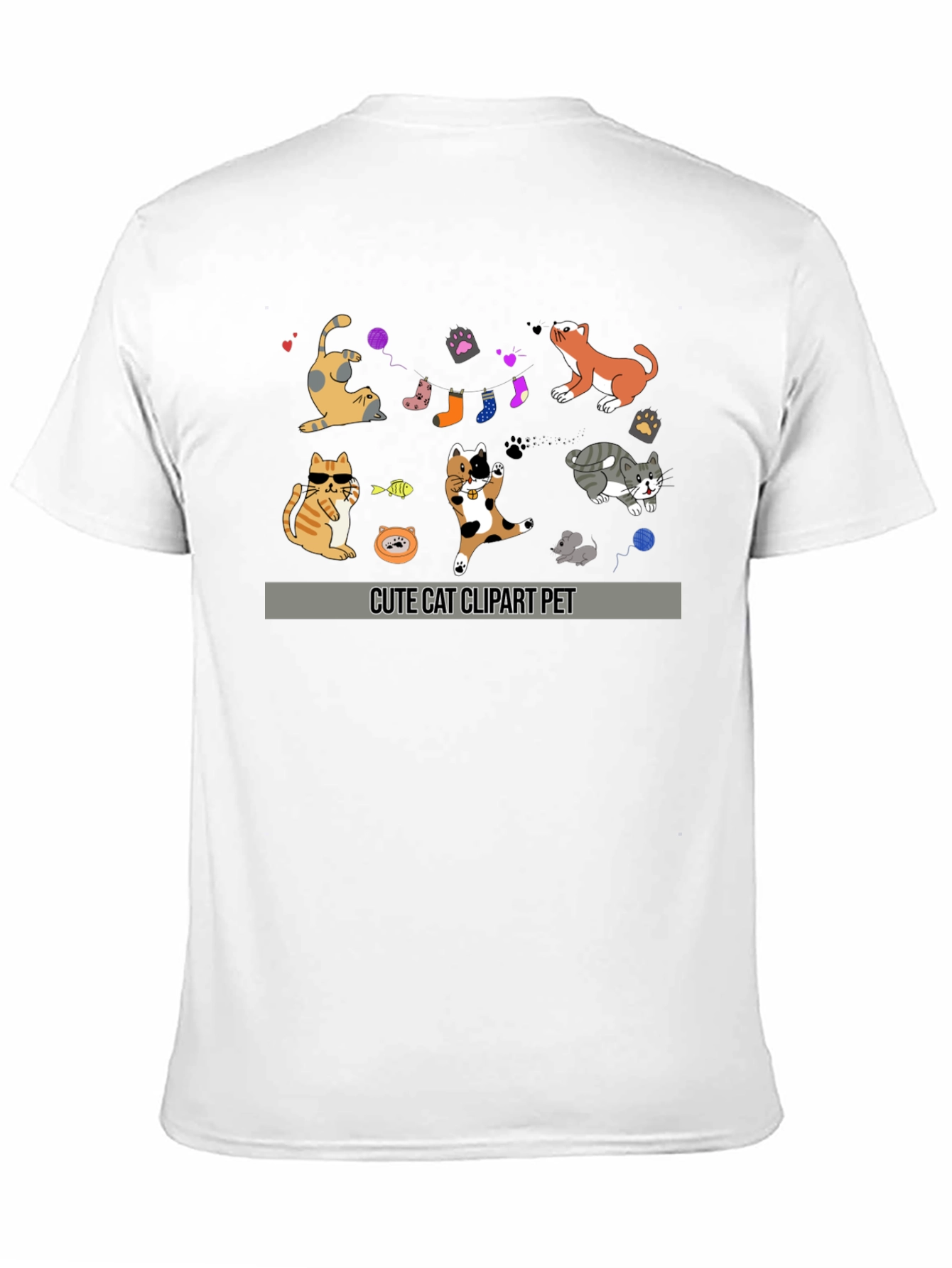 Cute Cat Clipart Pet Graphic T-Shirt