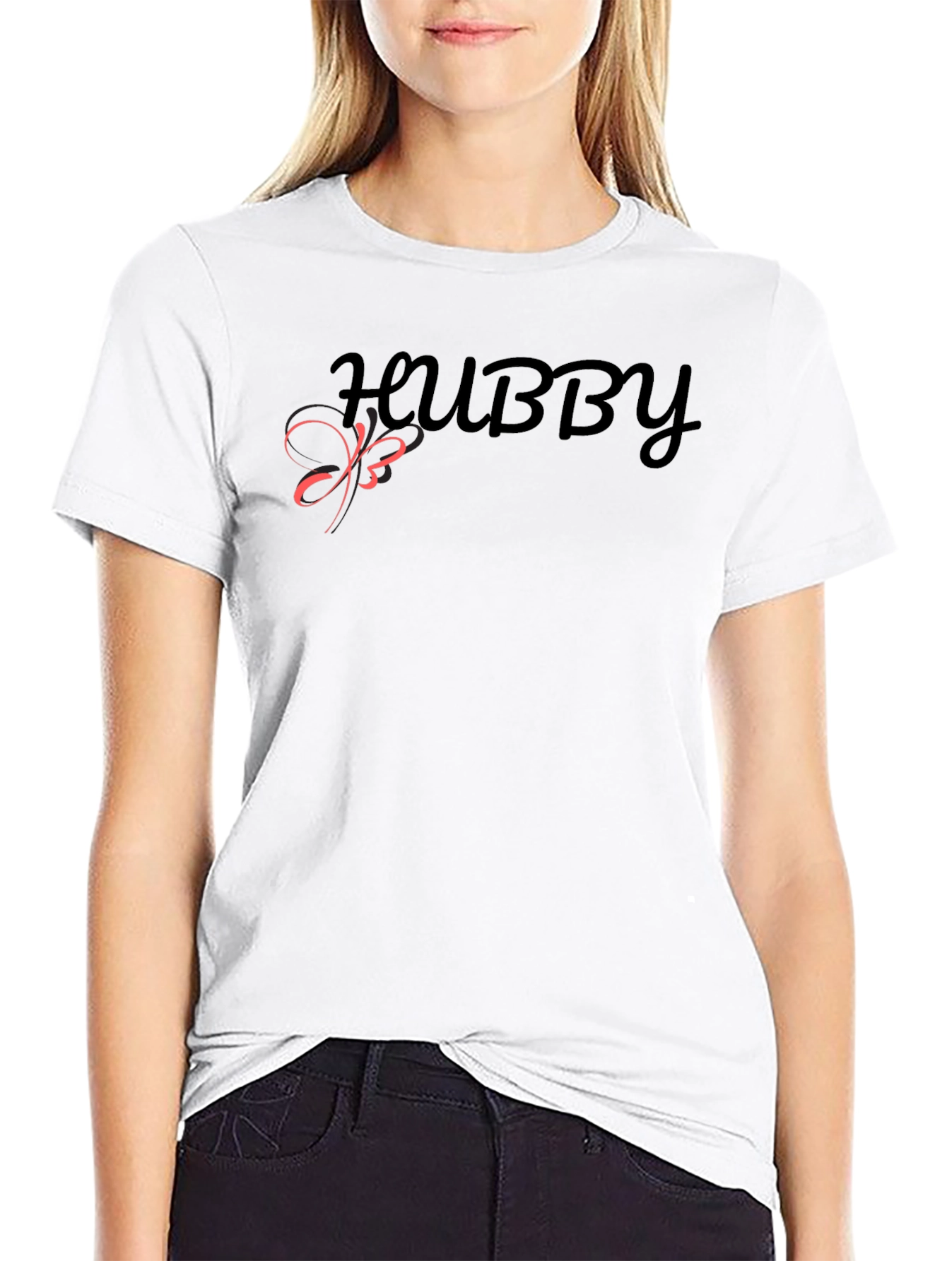 Hubby T-Shirt - Black Crew Neck Tee