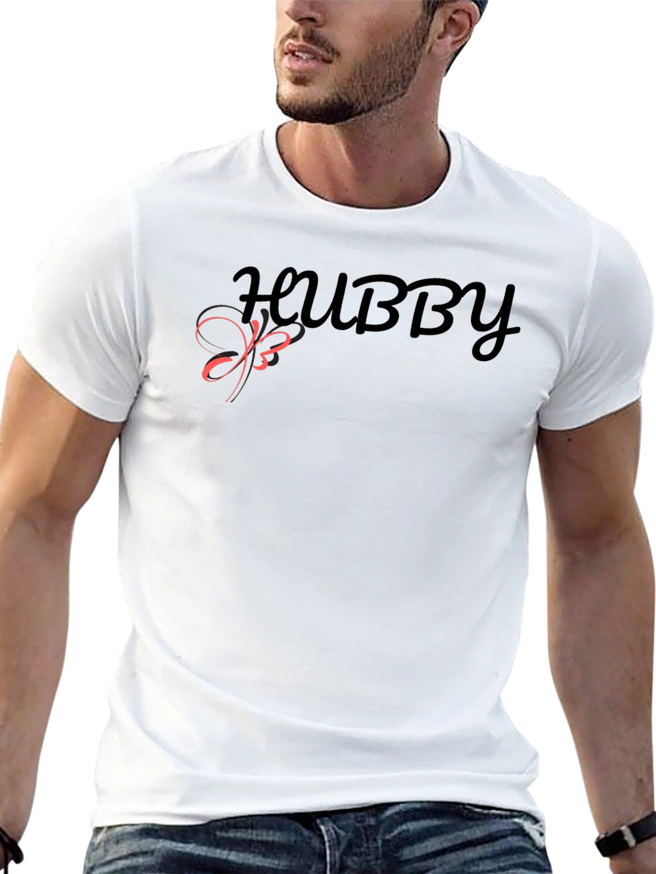 Hubby T-Shirt - Black Crew Neck Tee