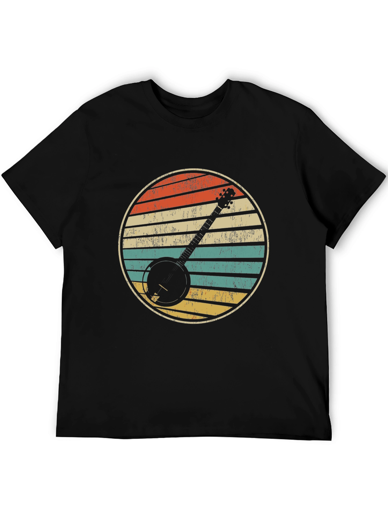 Retro Banjo Sunset Graphic T-Shirt