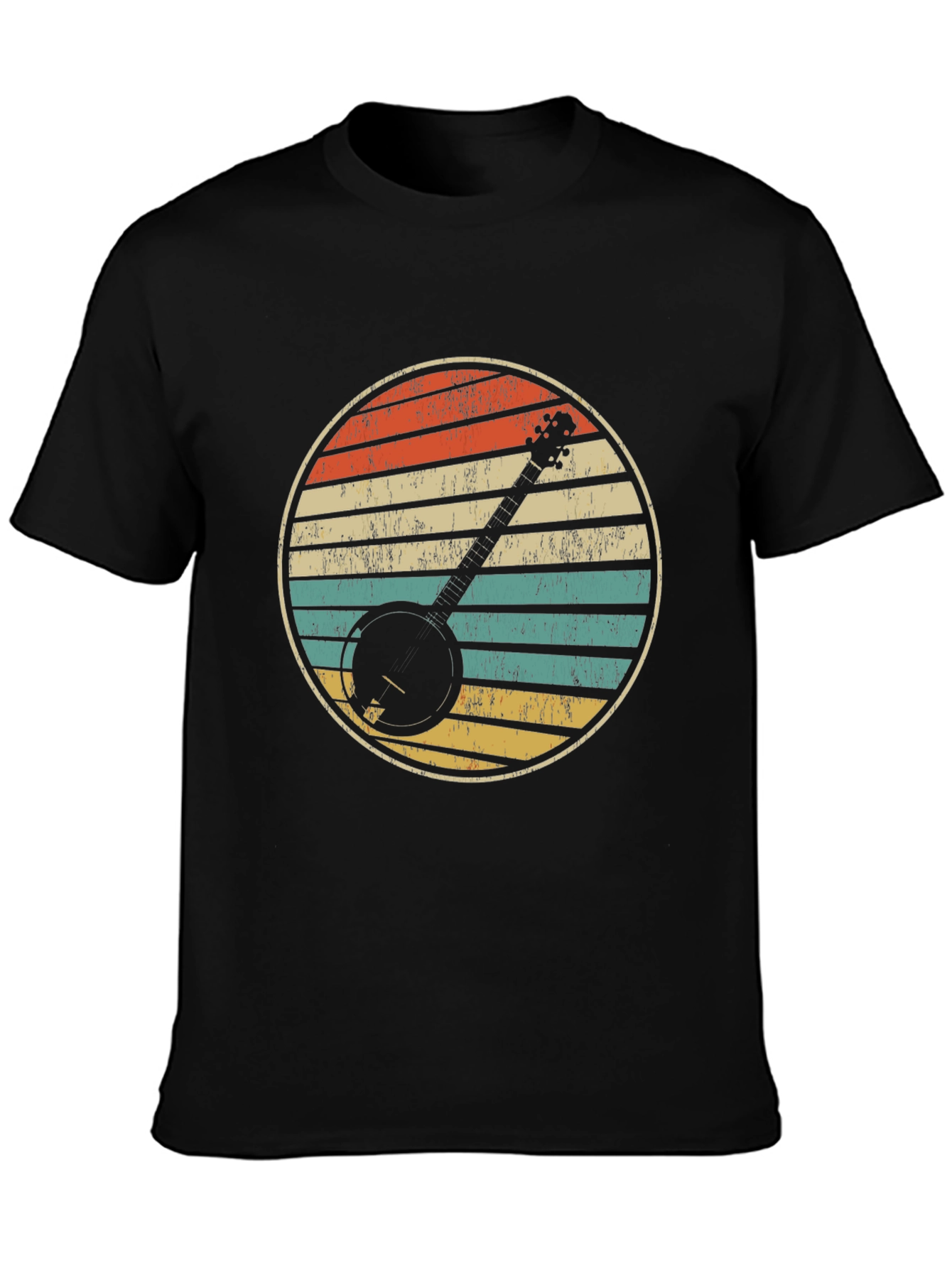 Retro Banjo Sunset Graphic T-Shirt