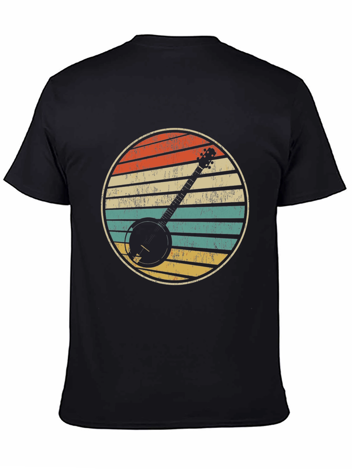Retro Banjo Sunset Graphic T-Shirt
