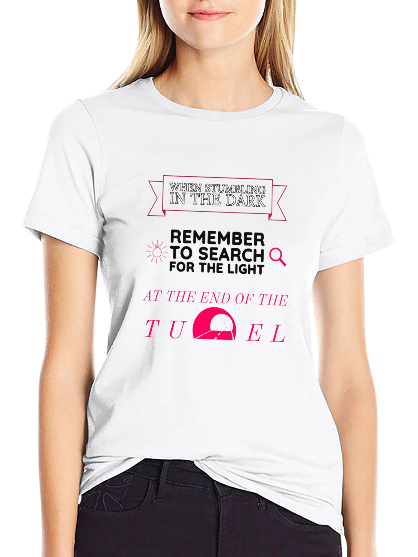 Inspirational Dark Tunnel Black T-Shirt