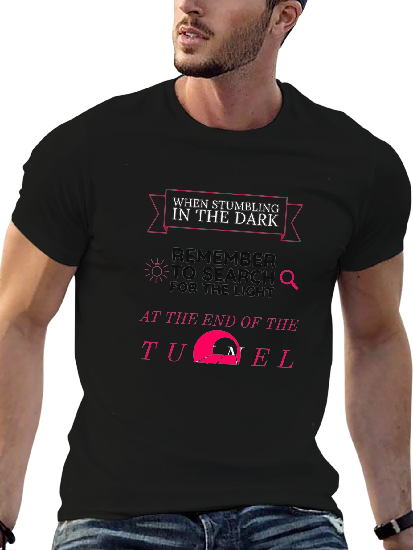 Inspirational Dark Tunnel Black T-Shirt