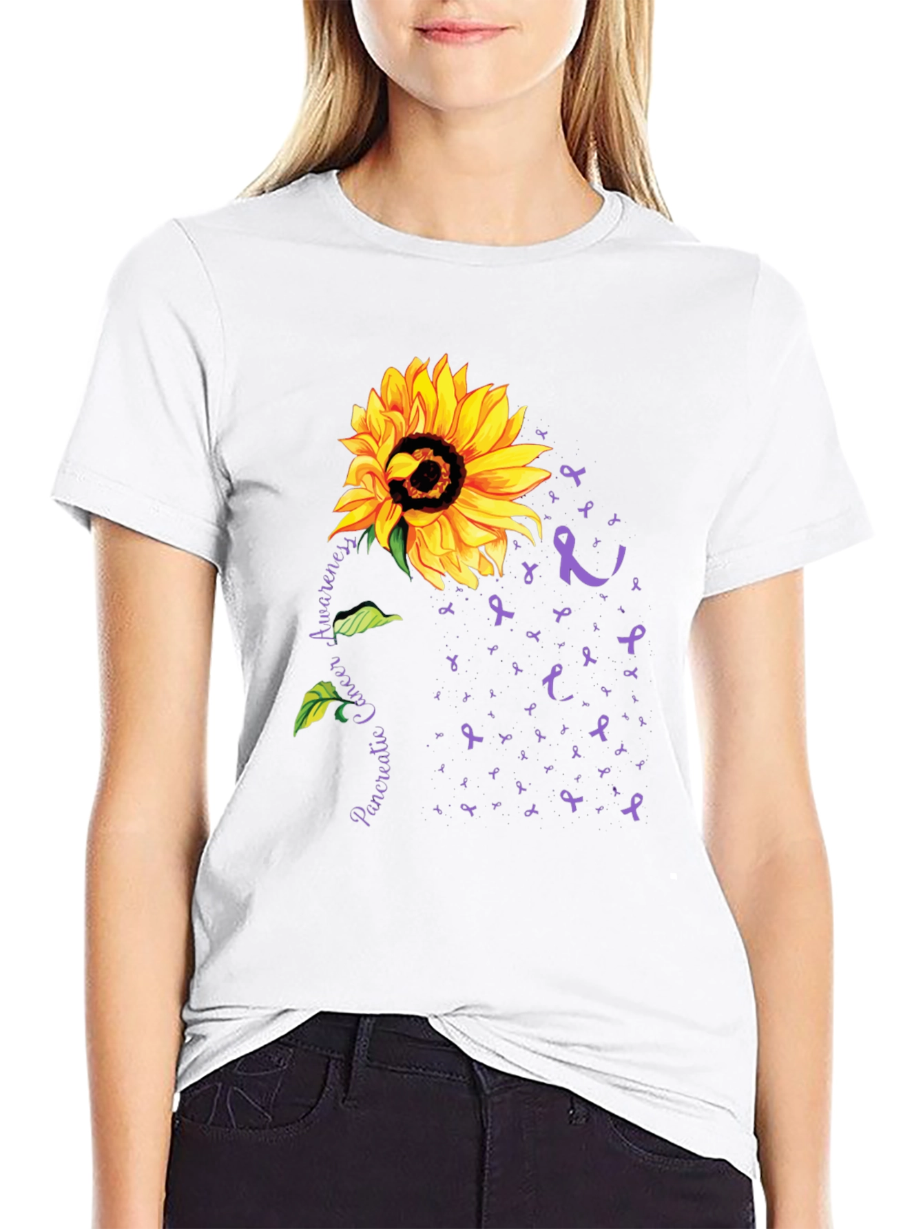 Sunflower Pancreatic Cancer Awareness T-Shirt