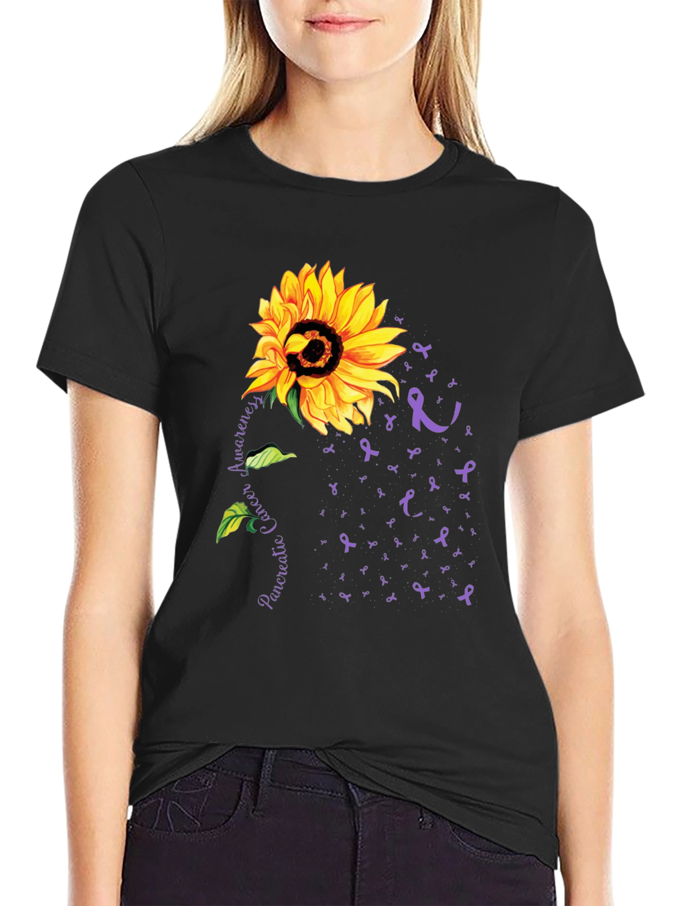 Sunflower Pancreatic Cancer Awareness T-Shirt