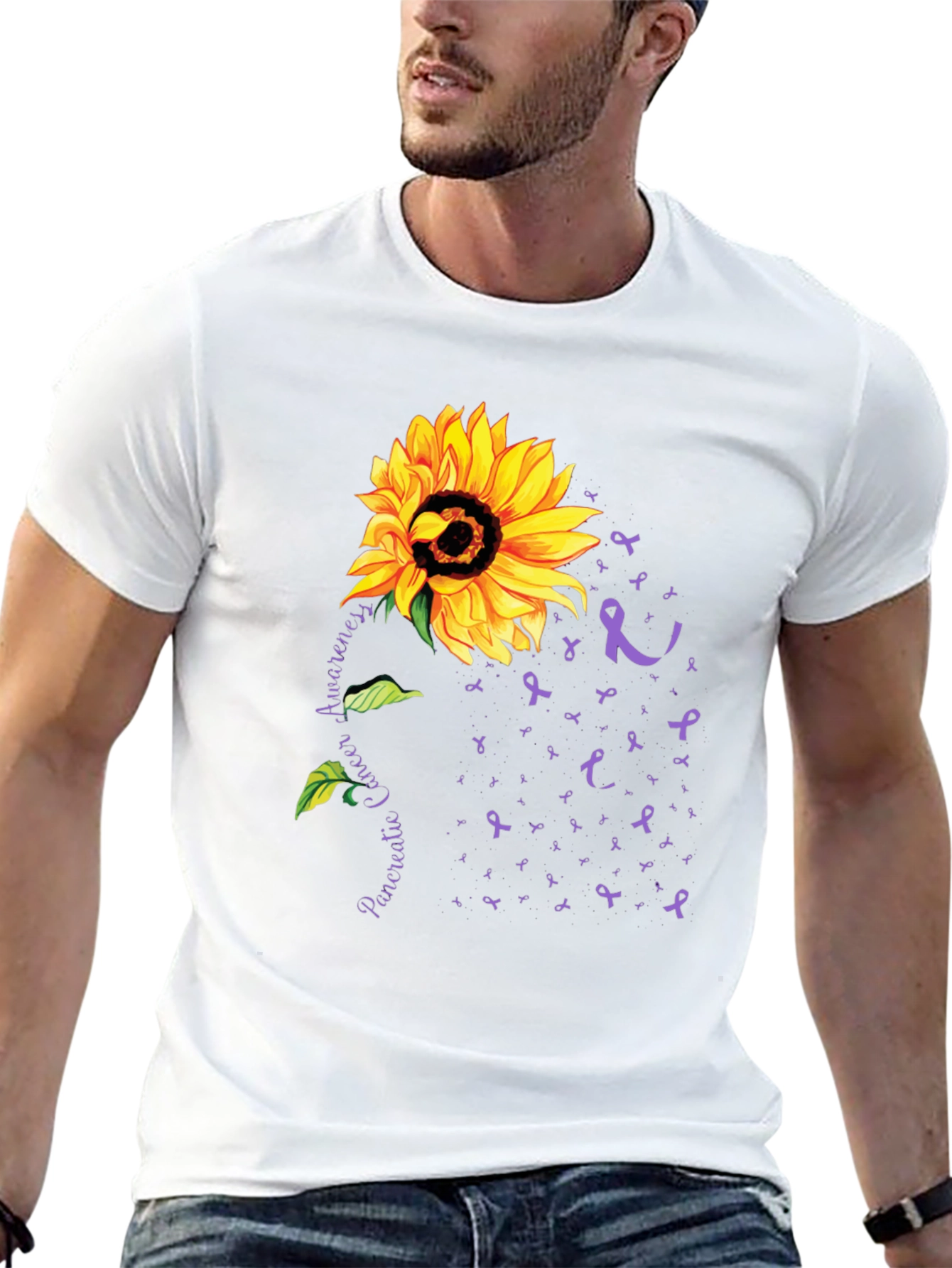 Sunflower Pancreatic Cancer Awareness T-Shirt