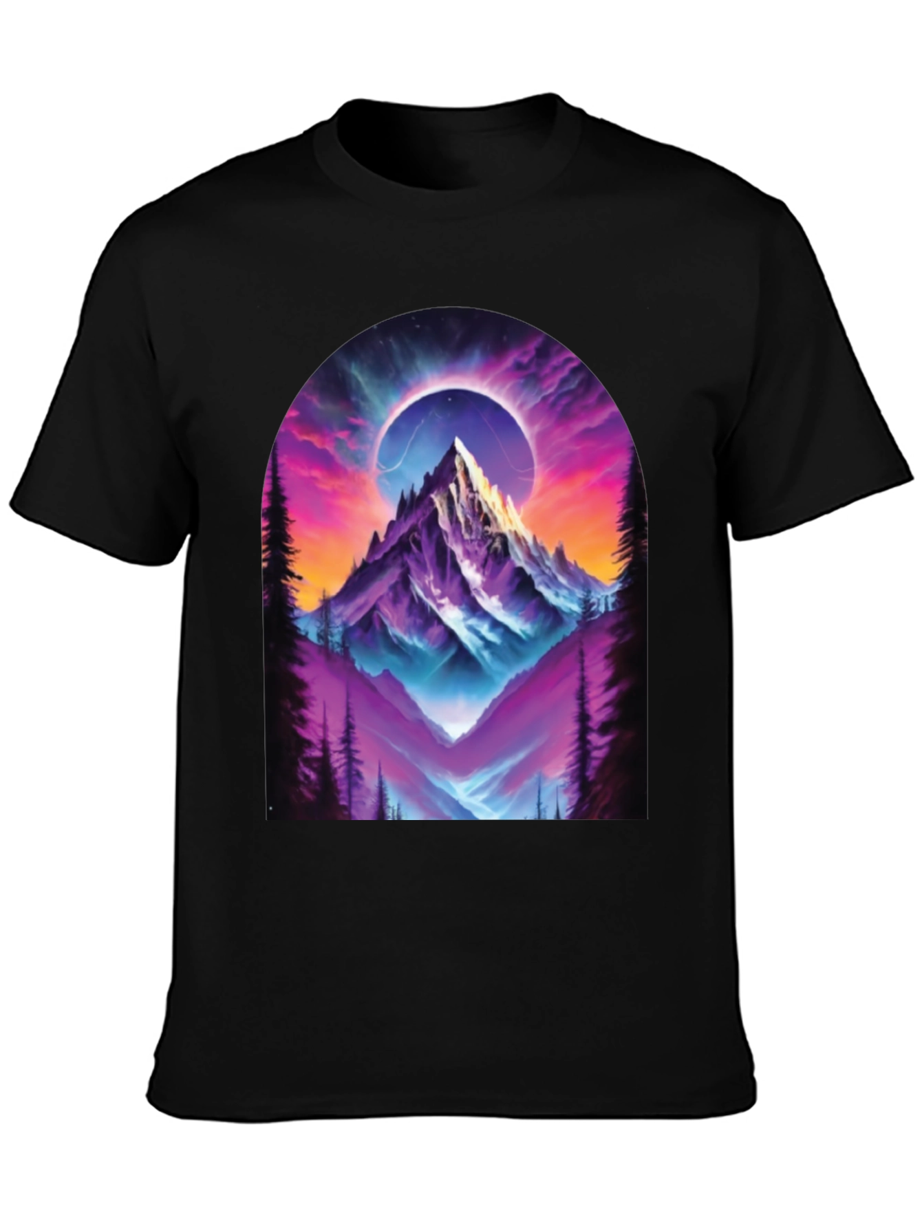 Mountain Eclipse Graphic Tee - Black