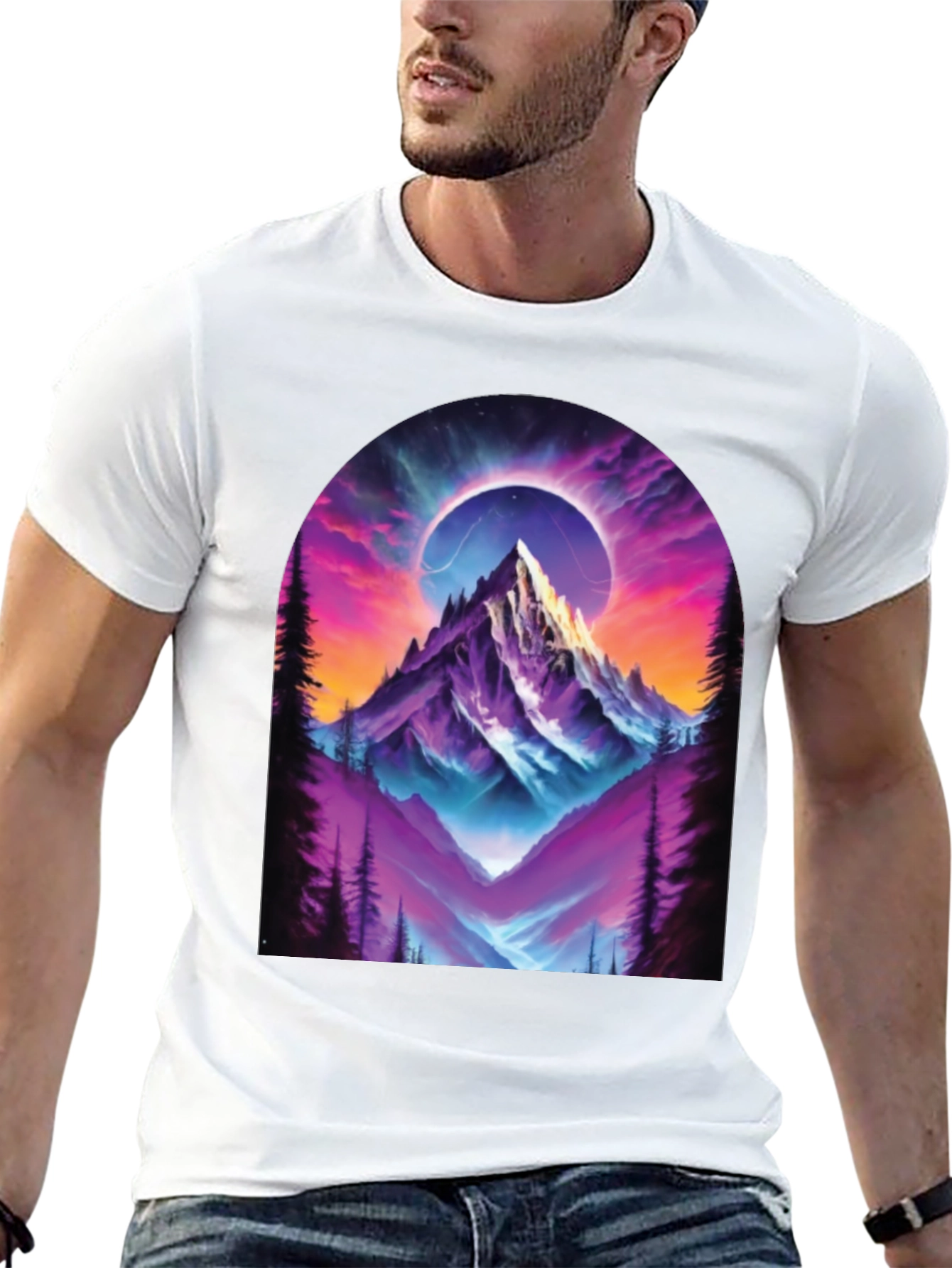 Mountain Eclipse Graphic Tee - Black