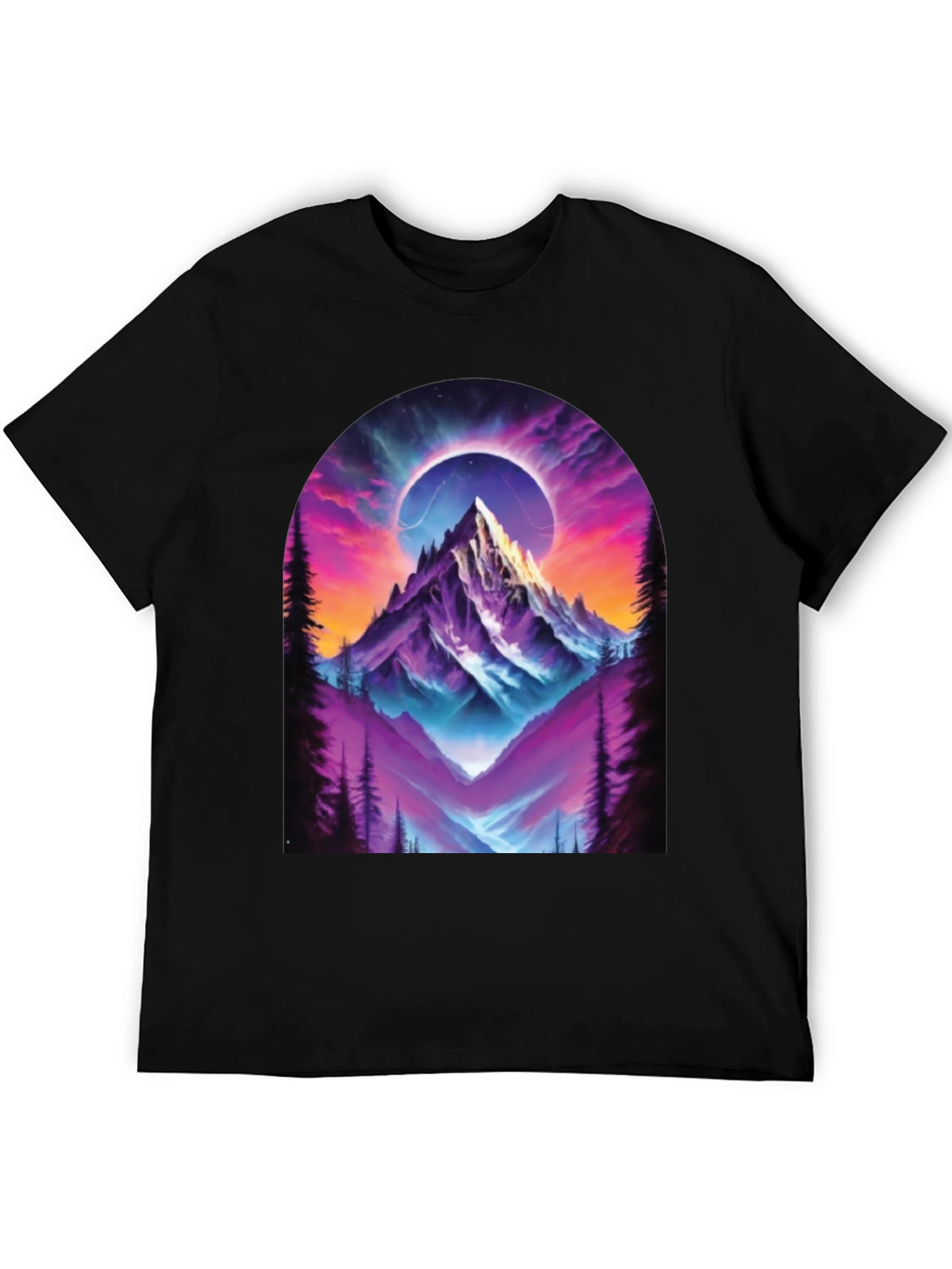 Mountain Eclipse Graphic Tee - Black