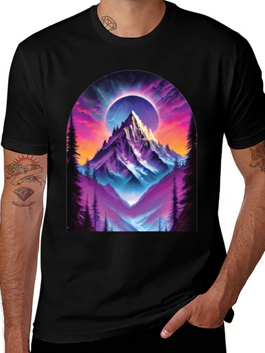 Mountain Eclipse Graphic Tee - Black